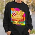 Hamburger Cheeseburger Burger Fritten Pommes Frites Sweatshirt Geschenke für Ihn