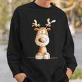 Happy Reindeer I Deer Wild Animal Elk Christmas Fun Sweatshirt Geschenke für Ihn