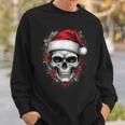 Heavy Xmas Skull With Santa Hat Ugly Hohoho Ho Sweatshirt Geschenke für Ihn