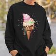 Ice Cream Melting Ice Cream Cone In Pastel Colours Sweatshirt Geschenke für Ihn