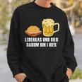 Leberkas Und Bier Darum Bin I Hier Leberkäse Sauf Slogan Sweatshirt Geschenke für Ihn