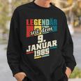 Legendary Since 9Th January 1985 Birthday 911985 Sweatshirt Geschenke für Ihn