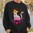 Lesbian Astrology Cat Moon Phases Lesbian Flag Sweatshirt Geschenke für Ihn