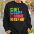 Lift Anime Game Repeat Gym For Geeks And Nerds Sweatshirt Geschenke für Ihn