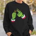 Light Up Some Christmas Spirit Christmas Green Hand Party Sweatshirt Gifts for Him
