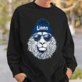 Lions Lover Apparel Lion Face With Sunglasses Winter Sweatshirt Gifts for Him