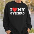 I Love My Gymbro Y2k Sigma Red Heart Sweatshirt Geschenke für Ihn