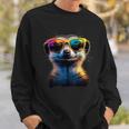 Meerkat With Sunglasses Colourful Popart Cute Meerkat Sweatshirt Geschenke für Ihn