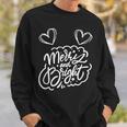 Merry And Bright Withe The Cute Hearts Sweatshirt Gifts for Him
