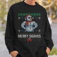 Merry Sigmas Bruh Snowman Sigma Male Skibidi Christmas Sweatshirt Geschenke für Ihn