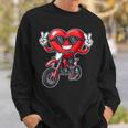 Motocross Heart Dirt Bike Valentines Day Motorcycle Boys Sweatshirt Gifts for Him