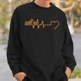 Motorcycle Heartbeat Biker Ecg Line Frequency Motorcyclist Sweatshirt Geschenke für Ihn