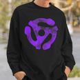 Music Turntable Record Dj Purple 45 Rpm Adapter Camisa de entrenamiento Regalos para él