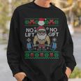 No Lift No Ugly Christmas Santa Gym Sweatshirt Geschenke für Ihn