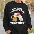 Nuestro Primer Día Del Padre Juntos Botella Cerveza Artesanal Camisa de entrenamiento Regalos para él