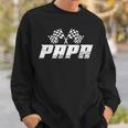 Papa Pit Crew Family Racing Birthday Race Car Sweatshirt Gifts for Him