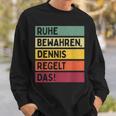 Peace Keep Dennis Regelt The Saying In Retro Colours Sweatshirt Geschenke für Ihn