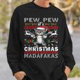 Pew Pew It's Christmas Madafakas Cat Santa Sweatshirt Geschenke für Ihn