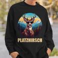 Platzhirsch Beim Wandern Berge Sweatshirt Geschenke für Ihn