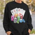 Poker Gambling Game Cards Chips Casino Poker Sweatshirt Geschenke für Ihn