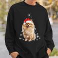 Pomeranian Christmas Tree Santa Hat Lights Jumper Sweatshirt Geschenke für Ihn