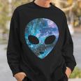 Psychedelic Alien Head Cosmic Galaxy Trippy Outer Space Sweatshirt Geschenke für Ihn