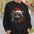 Raccoon With Christmas Hat Christmas Sweatshirt Geschenke für Ihn