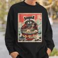 Raccoon Eating Ramen Japanese Noodles Racoon Anime Sweatshirt Gifts for Him
