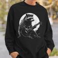 Raccoon Guitarist Sweatshirt - Fun Moon Meme Design for Music Lovers Gifts for Him