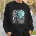 Raccoon Sweatshirt - Quirky Moonlit Trio Howl Design - Unisex Gifts for Him