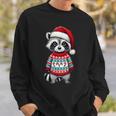 Raccoon Ugly Sweater Santa Hat Christmas Sweatshirt Geschenke für Ihn