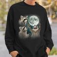 Raccoons Howling at Moon Sweatshirt | Unique & Whimsical Design Gifts for Him