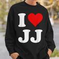 Red Heart I Love Jj Sweatshirt Geschenke für Ihn