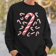 Red And White Candy Cane Santa Christmas Sweatshirt Gifts for Him