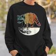 Retro Trashpanda On The Half Moon Vintage Raccoon Sweatshirt Gifts for Him