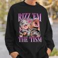 Rizz Em With The Tism Meme Moo Deng Sweatshirt Gifts for Him