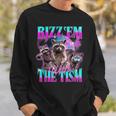 Rizz Em With The Tism Retrointage Raccoon Meme Sweatshirt Geschenke für Ihn