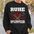 With Ruhe Der Meister Ist Dran Dart Player Sweatshirt Geschenke für Ihn