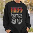 Hiss Cat Cats Kitten Rock Music Cat Lovers Hiss Sweatshirt Geschenke für Ihn