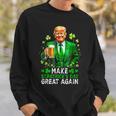 Make Saint Patrick's Day Great Again Usa Flag Trump Sweatshirt Gifts for Him