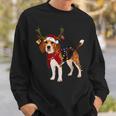 Santa Claus Beagle Reindeer Light Christmas Sweatshirt Geschenke für Ihn