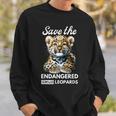 Save The Endangered Amur Leopard Watercolor Cute Cub Sweatshirt Gifts for Him