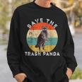 Save the Trash Panda Retro Raccoon Sweatshirt | Vintage Sunset Style Gifts for Him