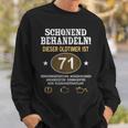 Schonend Behandeln Oldtimer Ist 71 Jahre 71St Birthday Sweatshirt Geschenke für Ihn