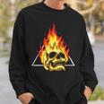 Skull Pyro Burning Skeleton Fire Fireworks Pyrotechnician Sweatshirt Gifts for Him