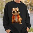 Squirrel With Sunglasses Animal Lovers Cute Rodent Sweatshirt Geschenke für Ihn