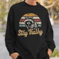 Stay Trashy Meme Sweatshirt - Funny Opossum & Raccoon Design Gifts for Him