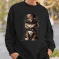 Steam Punk Portrait Cat Kitten Steampunk Sci-Fi Character Sweatshirt Geschenke für Ihn