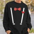 Valentine's Day Costume Hearts Bow Tie & Braces Sweatshirt Geschenke für Ihn