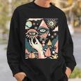 Vintage Abstracto Cuadros Surrealista Arte Ojos Pirámide Camisa de entrenamiento Regalos para él